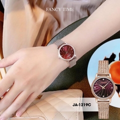 Đồng Hồ Nữ JA-1219C Julius Hàn Quốc Dây Thép (Mặt Đỏ)