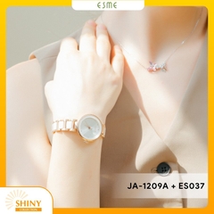 Combo Đồng Hồ Nữ JA-1209A Julius Hàn Quốc + Nữ Trang ESME ES037