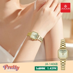 Đồng Hồ Nữ JA-1406B Julius Hàn Quốc Dây Thép (Vàng)
