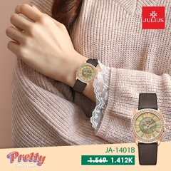 Đồng Hồ Nữ JA-1401B Julius Hàn Quốc Dây Da (Nâu)