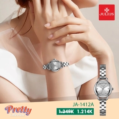 Đồng Hồ Nữ JA-1412A Julius Hàn Quốc Dây Thép  (Bạc)