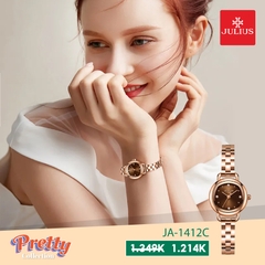 Đồng Hồ Nữ JA-1412C Julius Hàn Quốc Dây Thép  (Đồng Nâu)