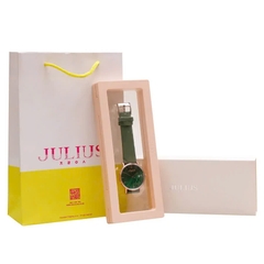 Đồng Hồ Nữ JA-1312DJulius Hàn Quốc Dây Da ( Xanh)