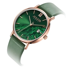 Đồng Hồ Nữ JA-1312DJulius Hàn Quốc Dây Da ( Xanh)
