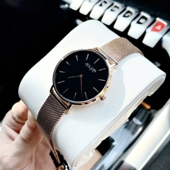 Combo Đồng Hồ Nữ JS-027C Julius Star Kính Sapphire Hàn Quốc + Ví ESME