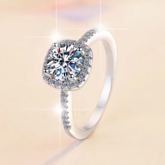 Nhẫn ESME ESJZ004 Kim Cương Đá Moissanite Bạc 925 Xi Kim 5 lớp