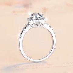 Nhẫn ESME ESJZ004 Kim Cương Đá Moissanite Bạc 925 Xi Kim 5 lớp