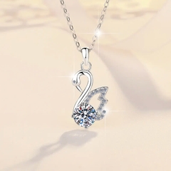 Dây Chuyền ESME ES159KC Kim Cương Đá Moissanite Bạc 925 Xi Kim 5 lớp