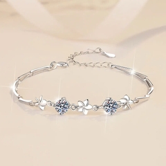 Vòng Tay ESME ES160KC Kim Cương Đá Moissanite Bạc 925 Xi Kim 5 lớp