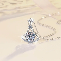 Dây Chuyền ESME ES163KC Kim Cương Đá Moissanite Bạc 925 Xi Kim 5 lớp