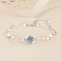 Vòng Tay ESME ES164AKC Kim Cương Đá Moissanite Bạc 925 Xi Kim 5 lớp