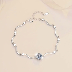 Vòng Tay ESME ES164AKC Kim Cương Đá Moissanite Bạc 925 Xi Kim 5 lớp