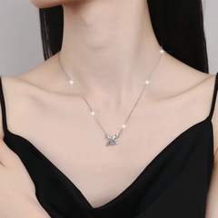 Dây Chuyền ESME ES165KC Kim Cương Đá Moissanite Bạc 925 Xi Kim 5 lớp