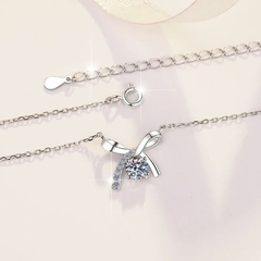 Dây Chuyền ESME ES165KC Kim Cương Đá Moissanite Bạc 925 Xi Kim 5 lớp