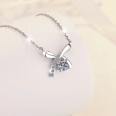 Dây Chuyền ESME ES165KC Kim Cương Đá Moissanite Bạc 925 Xi Kim 5 lớp
