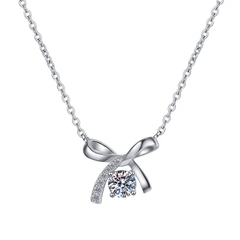 Dây Chuyền ESME ES165KC Kim Cương Đá Moissanite Bạc 925 Xi Kim 5 lớp