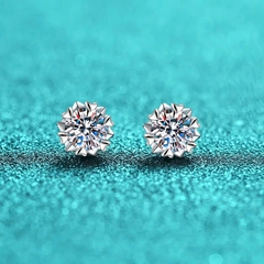 Bông Tai ESME ES168AKC Kim Cương Đá Zirconia Bạc 925 Xi Kim 5 lớp