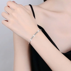 Vòng Tay ESME ES169AKC Kim Cương Đá Moissanite Bạc 925 Xi Kim 5 lớp