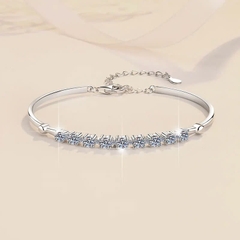 Vòng Tay ESME ES169AKC Kim Cương Đá Moissanite Bạc 925 Xi Kim 5 lớp