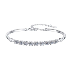Vòng Tay ESME ES169AKC Kim Cương Đá Moissanite Bạc 925 Xi Kim 5 lớp