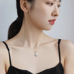 Dây Chuyền ESME ES170AKC Kim Cương Đá Moissanite Bạc 925 Xi Kim 5 lớp