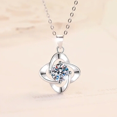 Dây Chuyền ESME ES170AKC Kim Cương Đá Moissanite Bạc 925 Xi Kim 5 lớp
