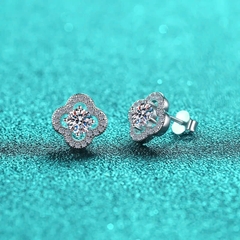 Bông Tai ESME ES179BKC Kim Cương Đá Cubic Zirconia Bạc 925 Xi Kim 5 lớp