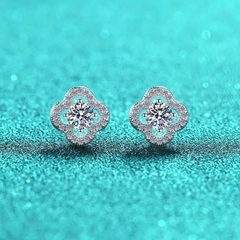 Bông Tai ESME ES179BKC Kim Cương Đá Cubic Zirconia Bạc 925 Xi Kim 5 lớp