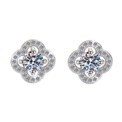 Bông Tai ESME ES179BKC Kim Cương Đá Cubic Zirconia Bạc 925 Xi Kim 5 lớp