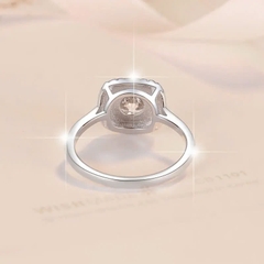 Nhẫn ESME ESJZ108 Kim Cương Đá Moissanite Bạc 925 Xi Kim 5 lớp