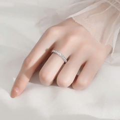 Nhẫn ESME ESJZ024 Kim Cương Đá Moissanite Bạc 925 Xi Kim 5 lớp