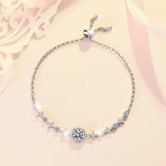 Vòng Tay ESME  ESSL006 Kim Cương Đá Moissanite Bạc 925 Xi Kim 5 lớp