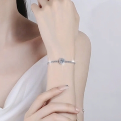 Vòng Tay ESME ESSL007 Kim Cương Đá Moissanite Bạc 925 Xi Kim 5 lớp