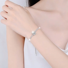 Vòng Tay ESME ESSL007 Kim Cương Đá Moissanite Bạc 925 Xi Kim 5 lớp