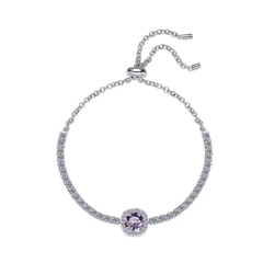 Vòng Tay ESME ESSL007 Kim Cương Đá Moissanite Bạc 925 Xi Kim 5 lớp