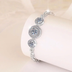 Vòng Tay ESME ESSL015 Kim Cương Đá Moissanite Bạc 925 Xi Kim 5 lớp