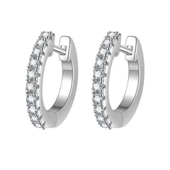 Bông Tai ESME ESES058  Kim Cương Đá Moissanite Bạc 925 Xi Kim 5 lớp