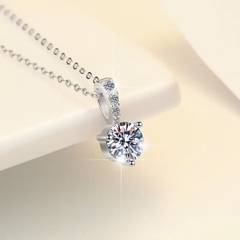 Dây Chuyền ESME ES174AS Kim Cương Đá Moissanite Bạc 925 Xi Kim 5 lớp