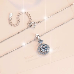 Dây Chuyền ESME ESHK022 Kim Cương Đá Moissanite Bạc 925 Xi Kim 5 lớp