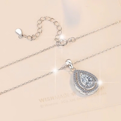 Dây Chuyền ESME ESHK078 Kim Cương Đá Moissanite Bạc 925 Xi Kim 5 lớp