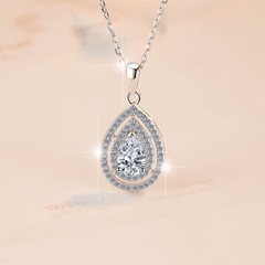 Dây Chuyền ESME ESHK078 Kim Cương Đá Moissanite Bạc 925 Xi Kim 5 lớp