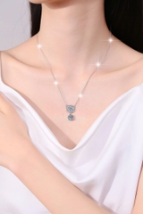 Dây Chuyền ESME ESHK034 Kim Cương Đá Moissanite Bạc 925 Xi Kim 5 lớp