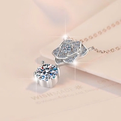 Dây Chuyền ESME ESHK034 Kim Cương Đá Moissanite Bạc 925 Xi Kim 5 lớp