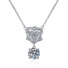 Dây Chuyền ESME ESHK034 Kim Cương Đá Moissanite Bạc 925 Xi Kim 5 lớp