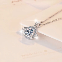 Dây Chuyền ESME ESHK077 Kim Cương Đá Moissanite Bạc 925 Xi Kim 5 lớp