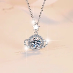 Dây Chuyền ESME ESHK077 Kim Cương Đá Moissanite Bạc 925 Xi Kim 5 lớp