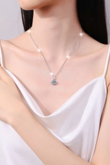 Dây Chuyền ESME ESHK077 Kim Cương Đá Moissanite Bạc 925 Xi Kim 5 lớp