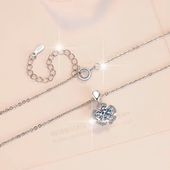 Dây Chuyền ESME ESHK076 Kim Cương Đá Moissanite Bạc 925 Xi Kim 5 lớp