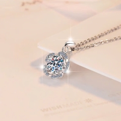 Dây Chuyền ESME ESHK076 Kim Cương Đá Moissanite Bạc 925 Xi Kim 5 lớp