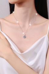 Dây Chuyền ESME ESHK076 Kim Cương Đá Moissanite Bạc 925 Xi Kim 5 lớp